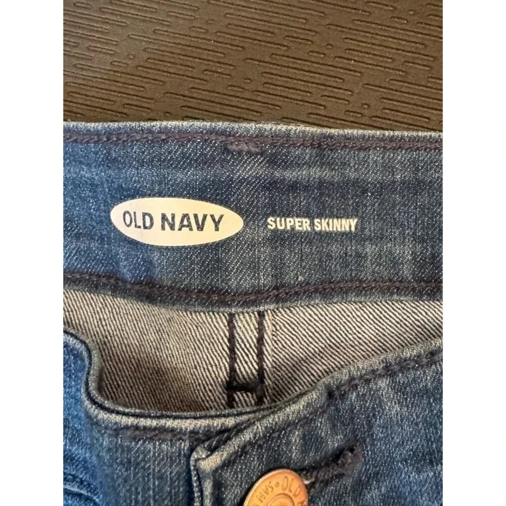 Old Navy Womens Super Skinny Mid Rise Jeans Med Wash Size 12
